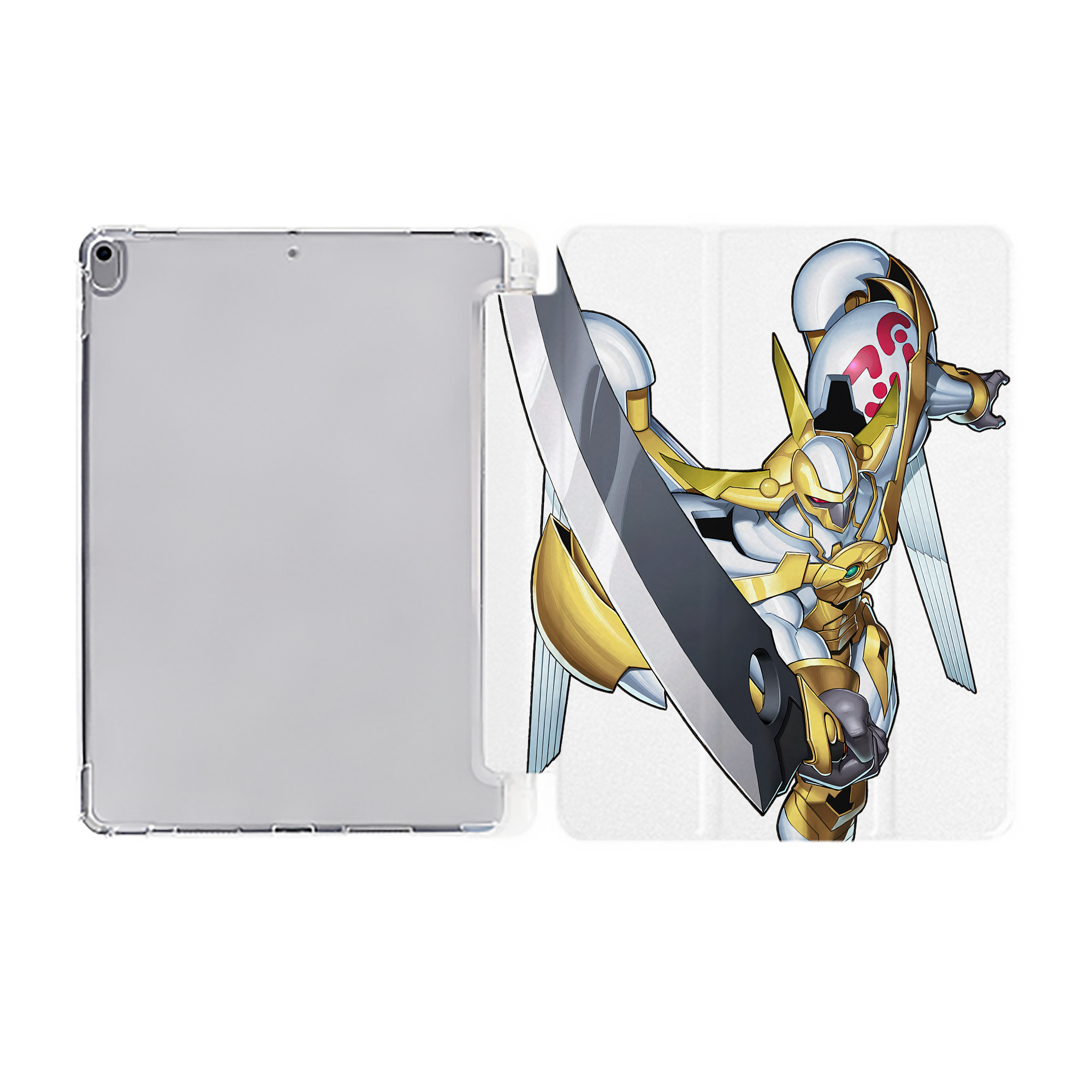 （画像用） 遊☆戯☆王 Yu-Gi-Oh! IPad ケース ペン収納付き 三つ折りスタンド PUレザー×シリコン 対応機種9.5/10.5/10.9インチ